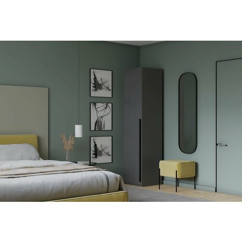 Шкаф распашной Лорена Пакс-1 Графит 50x50x210 серый однодверный для одежды