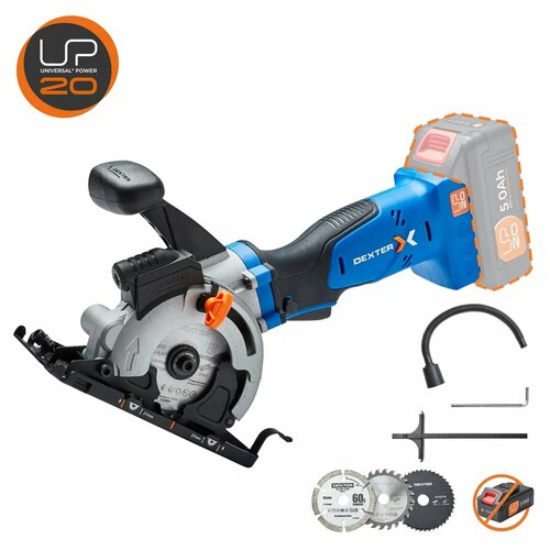 Мини-пила циркулярная аккумуляторная Dexter Up 20 В 85 мм 17493₽