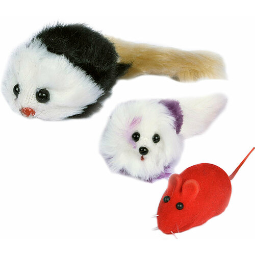 Игрушка для кошек ADEL CAT набор мышек №1 велюр мех пластик (1 шт)