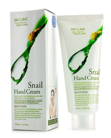 Крем для рук 3W Clinic Moisturizing Snail Hand Cream, с экстрактом муцина улитки, 100 мл