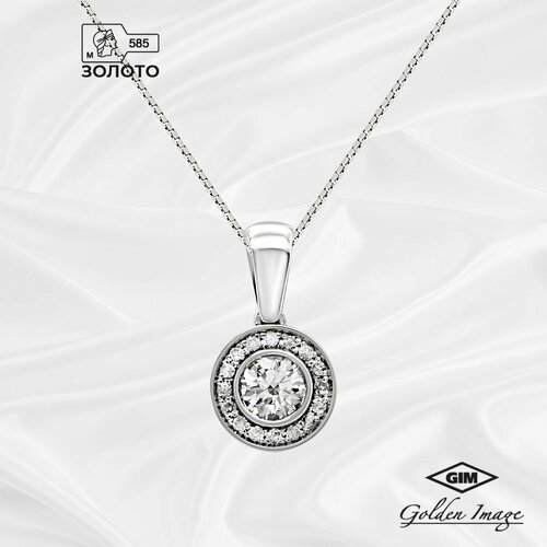 Подвеска Golden Image, белое золото, 585 проба, бриллиант