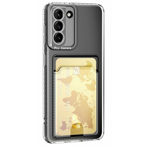 Накладка силиконовая Clear Case для Samsung Galaxy S24 Plus (S24+) с отделением для карт прозрачная накладка nillkin cam shield pro пластиковая для samsung galaxy s24 plus s24 sm s926 black черная