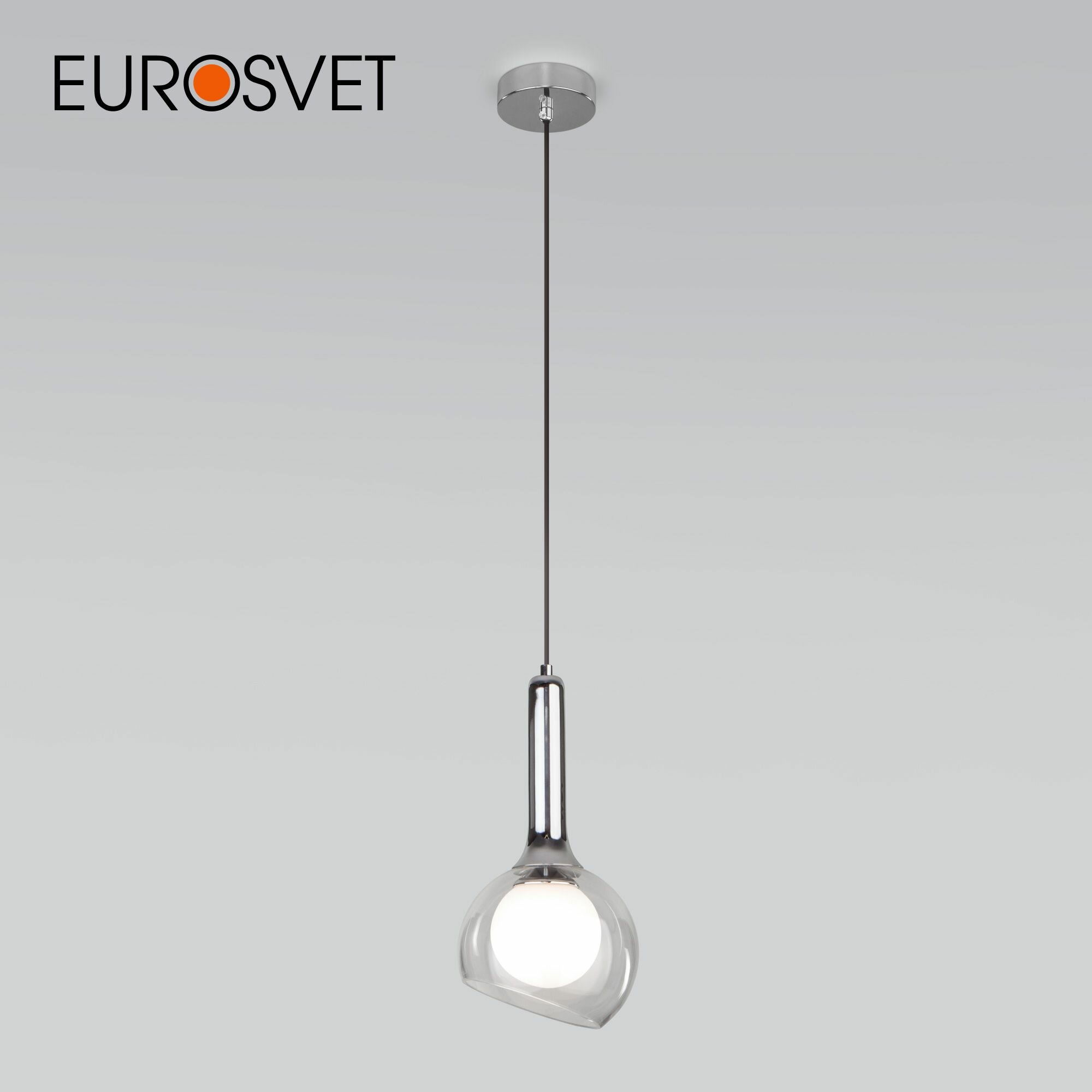 Подвесной светильник со стеклянным плафоном Eurosvet Fantasy 50188/1 цвет хром