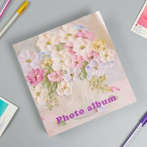 Фотоальбом на 200 фото 10х15 см Фиалки в горшочке кожзам 4х215х23 см 1751₽