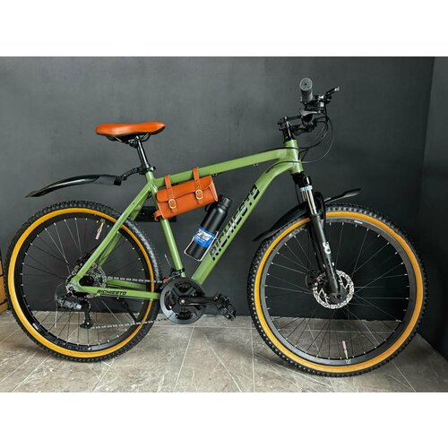 Велосипед 275 Richiesto алюминиевая рама 21 Горный ВзрослыйПодростковый Лёгкий зелено-коричневый 26100₽