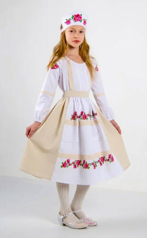 КДПН-01 "Розовый цвет" 116-128 р-р набор для вышивки детского платья Каролинка - фото №1