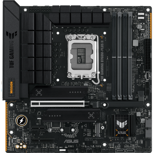 Материнская плата ASUS (TUF GAMING B760M-PLUS II) материнская плата msi mag b660m bazooka ddr4 socket 1700 intel b660 4xddr4 pci e 4 0 2500 мбит с 2xusb 3 2 gen1 2xusb 3 2 gen2 hdmi displayport matx