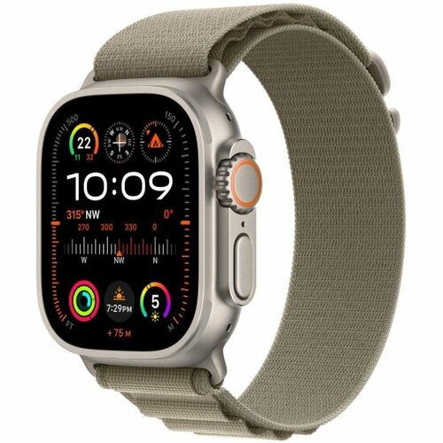 Смарт-часы Apple Watch Ultra 2 GPS Cellular 49 мм корпус из титана ремешок Loop MRFJ3ZAA оливковый 9814000₽