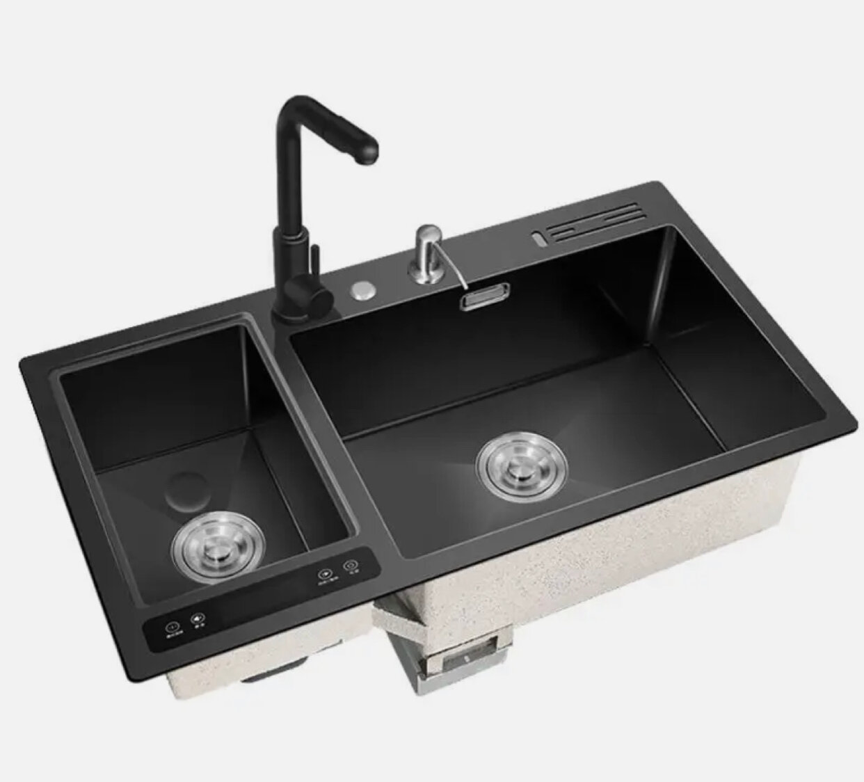 фото Умная кухонная раковина с одной чашей, раковина для овощей, ультразвуковая раковина из нержавеющей стали 304, бесшовная раковина