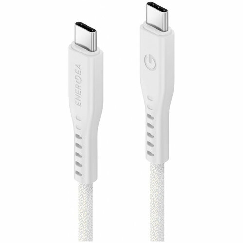 Кабель EnergEA FLOW USB-C to USB-C PD240W 5A Nanoweave Magnetic tie 1.5 м White Белый CBL-FLCC-WHT150M