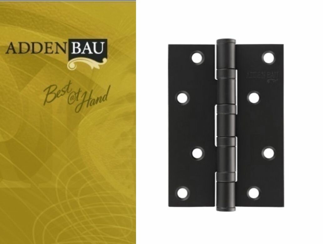 фото Петля дверная Универсальная врезная на 4-х подшипниках ADDEN BAU, 4ВВ, 100х70х2,5 BLACK (Чёрная) 1 шт.