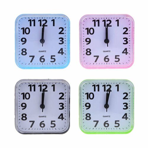 LADECOR CHRONO Будильник электронный, 16x6x2 см, АВС пластик, 3xAАA, оправа цвет черный, 4 штуки