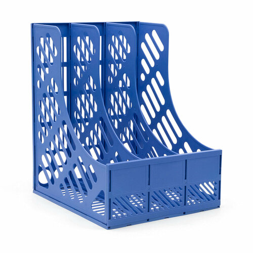 Лоток для документов вертикальный Darvish DV-6466 3 отделения сборный голубой 399₽