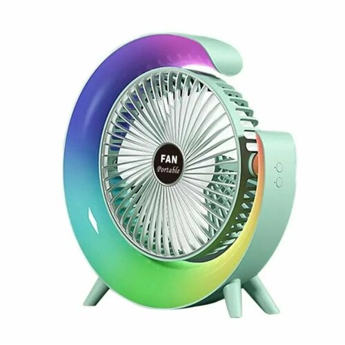 Настольный портативный мини-вентилятор с подсветкой зеленый 479500₽
