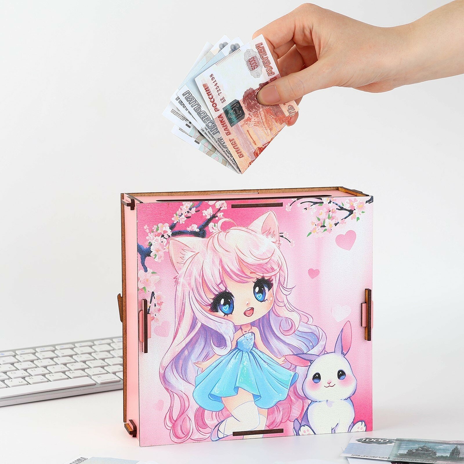 фото Копилка деревянная «Аниме»