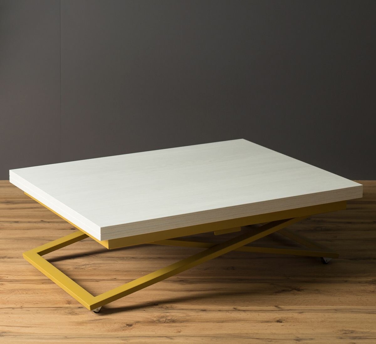 фото Стол трансформер Levmar Compact D36/S90 Дуб анкор светлый/Золото Дуб анкор светлый/Золото