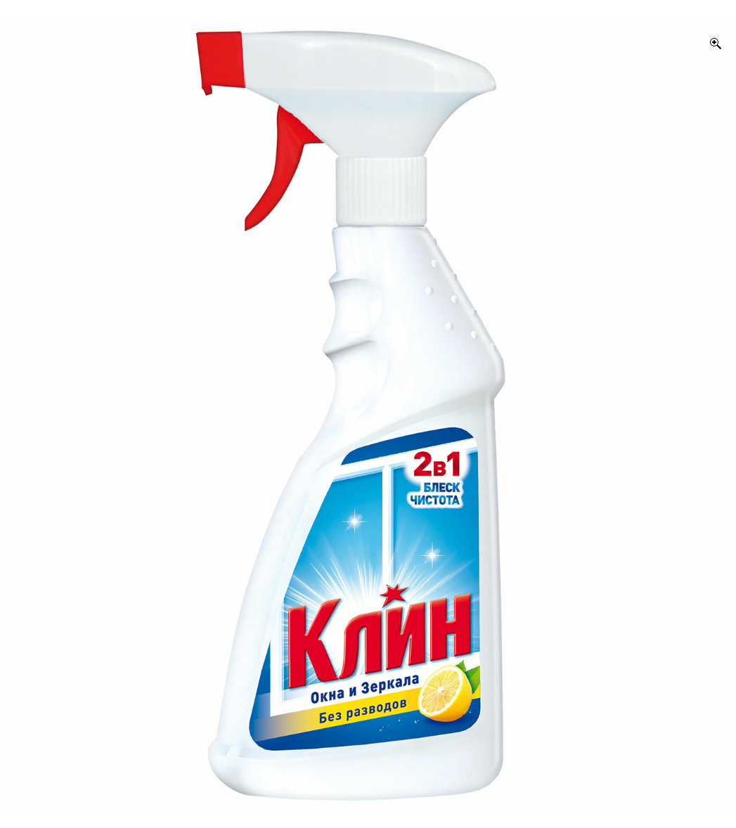 фото Средство для мытья стекол и зеркал 500 мл, клин "Лимон", распылитель, 2294288