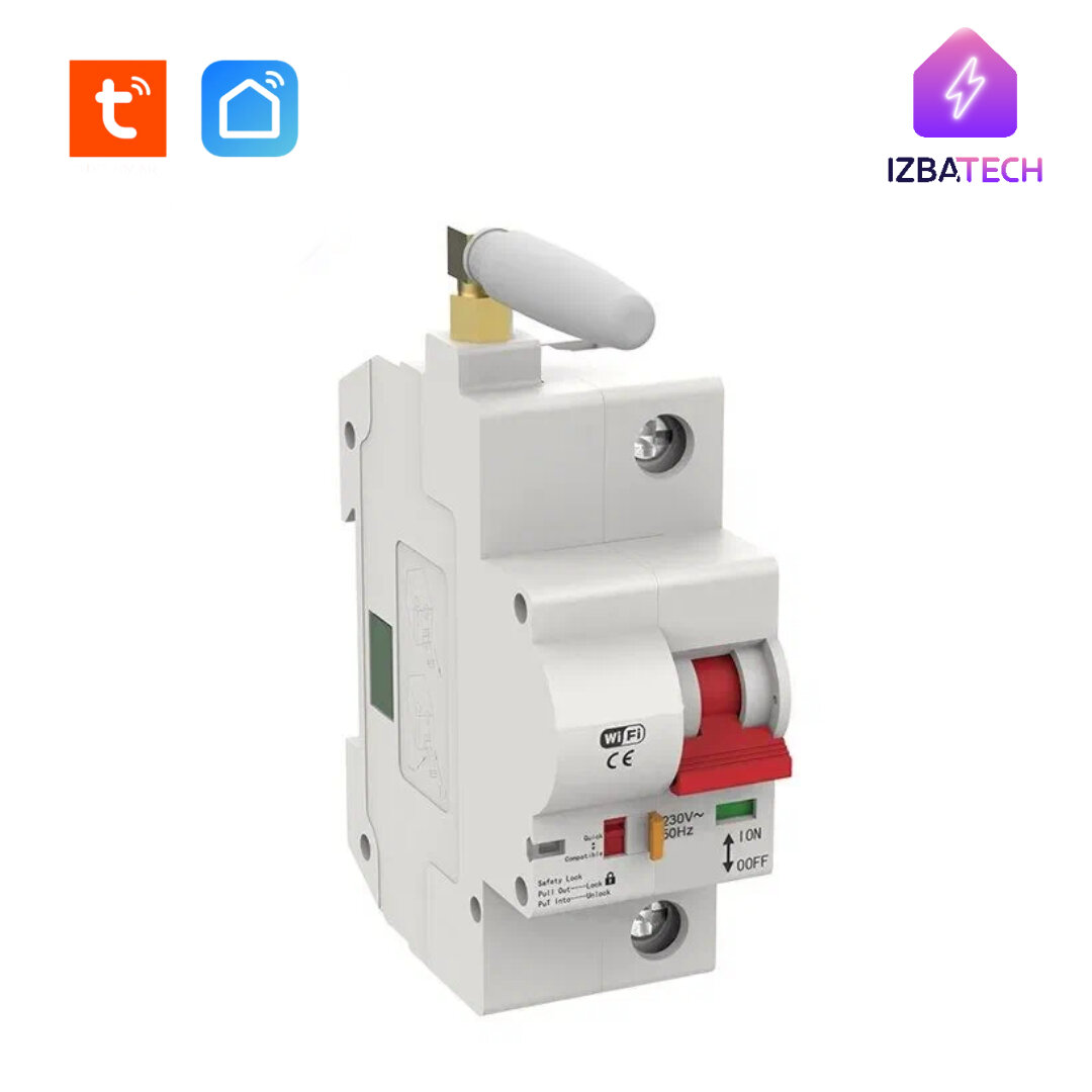 фото Выключатель умный беспроводной автоматический 1P/16A от eWeLink с Wi-Fi для Алисы на DIN-рейку