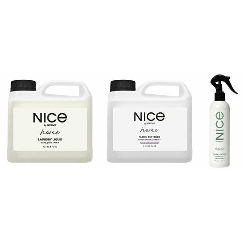 NICE by Septivit Набор Гель для стирки для всех видов тканей Кондиционер для стирки белья Formula 02 по 1 л Парфюм для дома Formula 02 03 л 1055₽