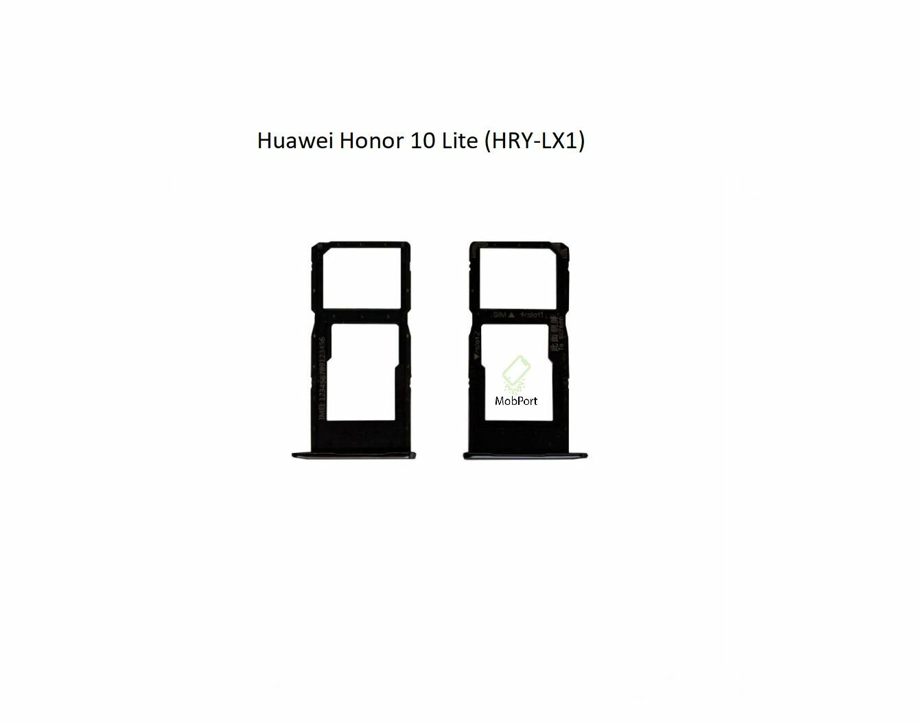 Держатель SIM для Huawei Honor 10 Lite (HRY-LX1), Черный (Сим Лоток)