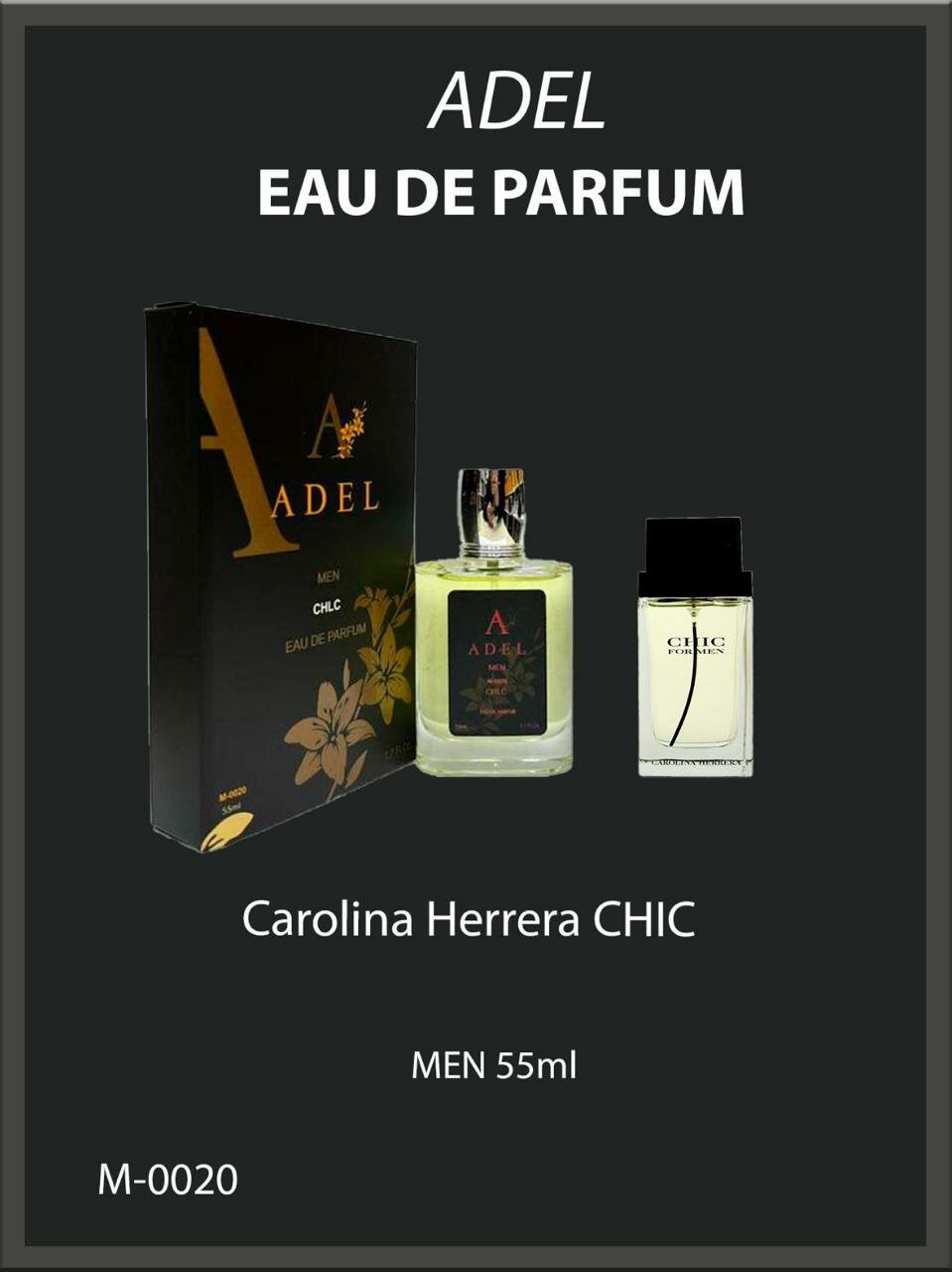 Духи Adel, по мотивам Carolina Herrera "CHIC", восточные ноты, 55мл