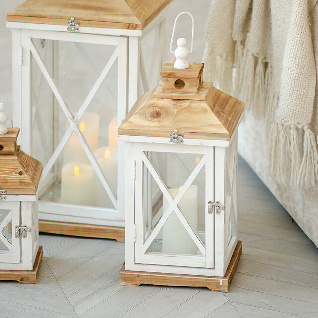 фото Boltze Деревянный подсвечник-фонарь Квентин 50 см 9710176