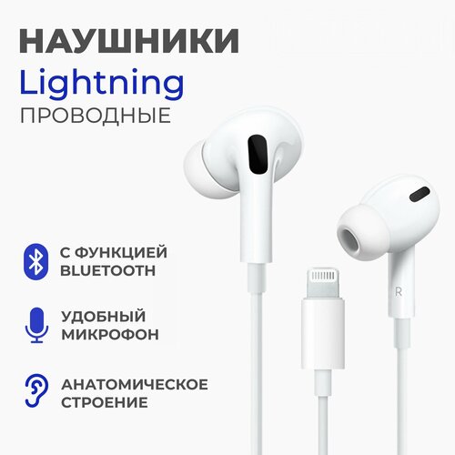 Наушники для iPhone с разъемом Lightning и гарнитурой с микрофоном 390₽