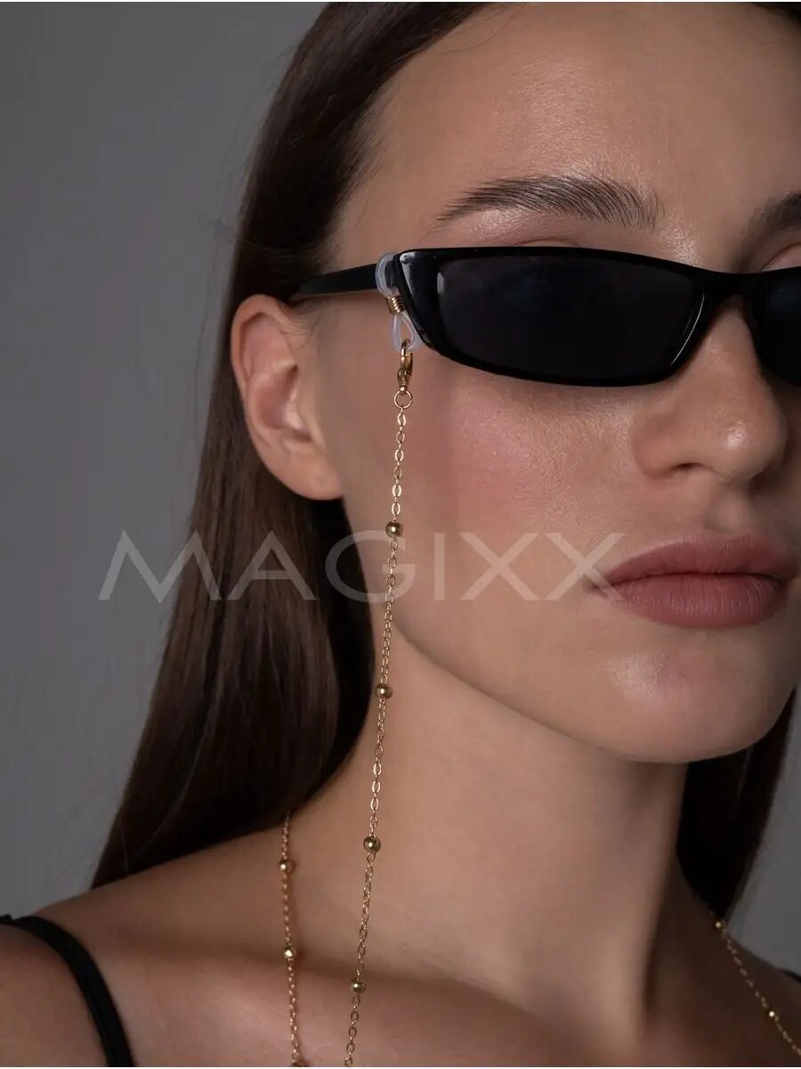 Картинки Цепочка-шнурок для очков magixx, декоративный элемент бусины, золотистая