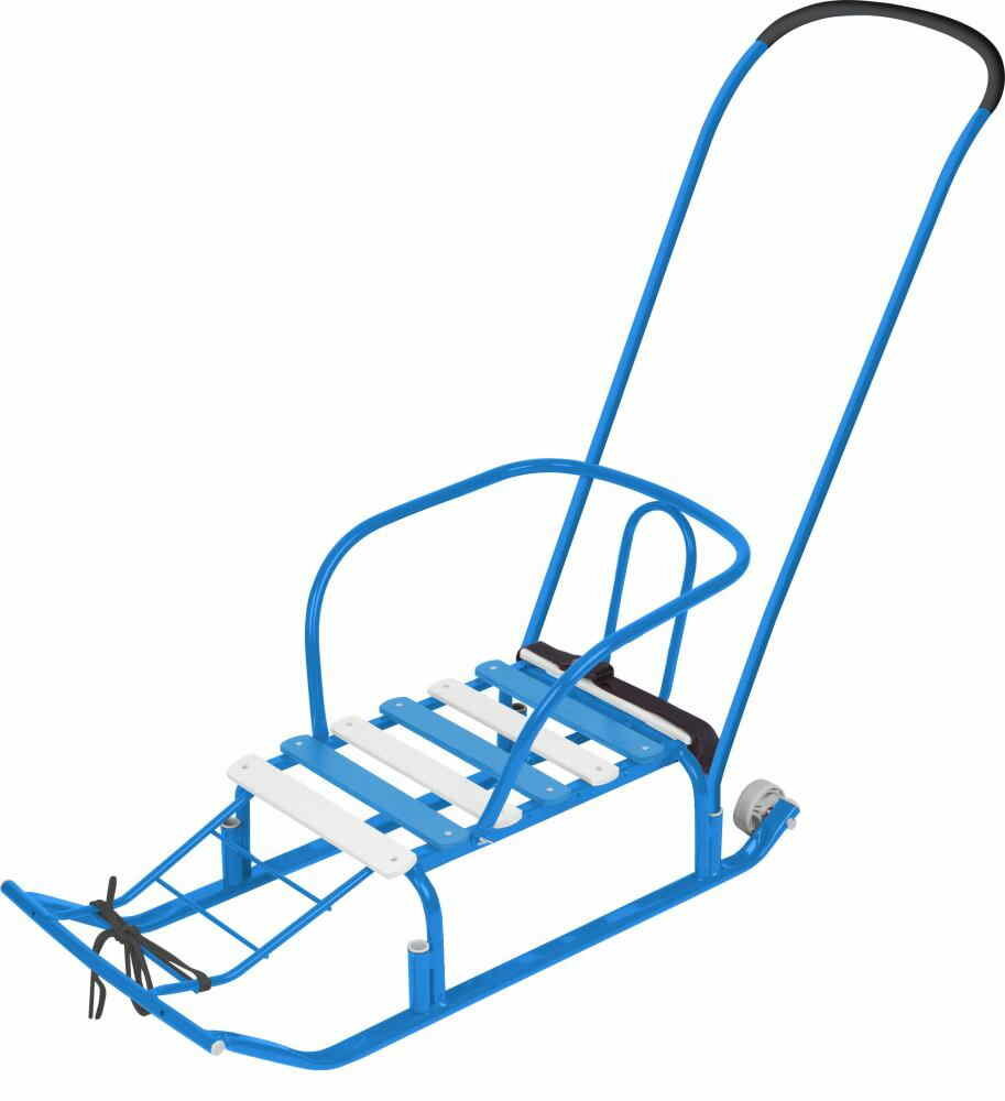 Санки "Тимка 5 Комфорт+" с колесом голубой