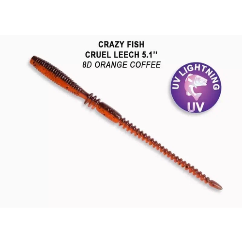 Силиконовая приманка мягкая съедобная Crazy Fish Cruel Leech 5.1' 13.00 см 42-130-8d-6 6 шт.