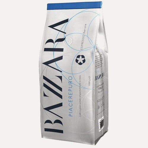 Изображение товара Bazzara Piacerepuro 1 кг - премиум кофе в зернах, средняя свежая обжарка, вакуумная упаковка, Бадзара