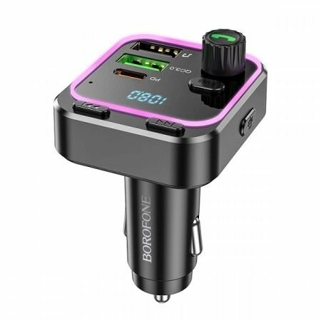 Автомобильный FM модулятор BOROFONE BC53 (PD 20W/QC 3.0) черный