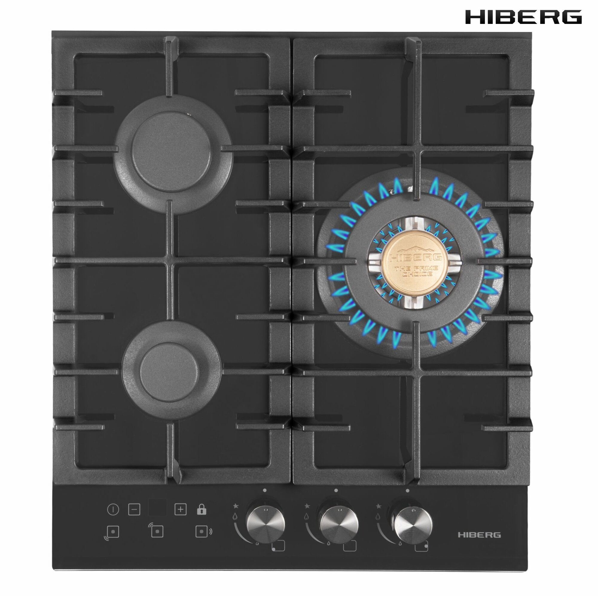 Газовая варочная панель 45*51 HIBERG VM 4535 B "Черное стекло"