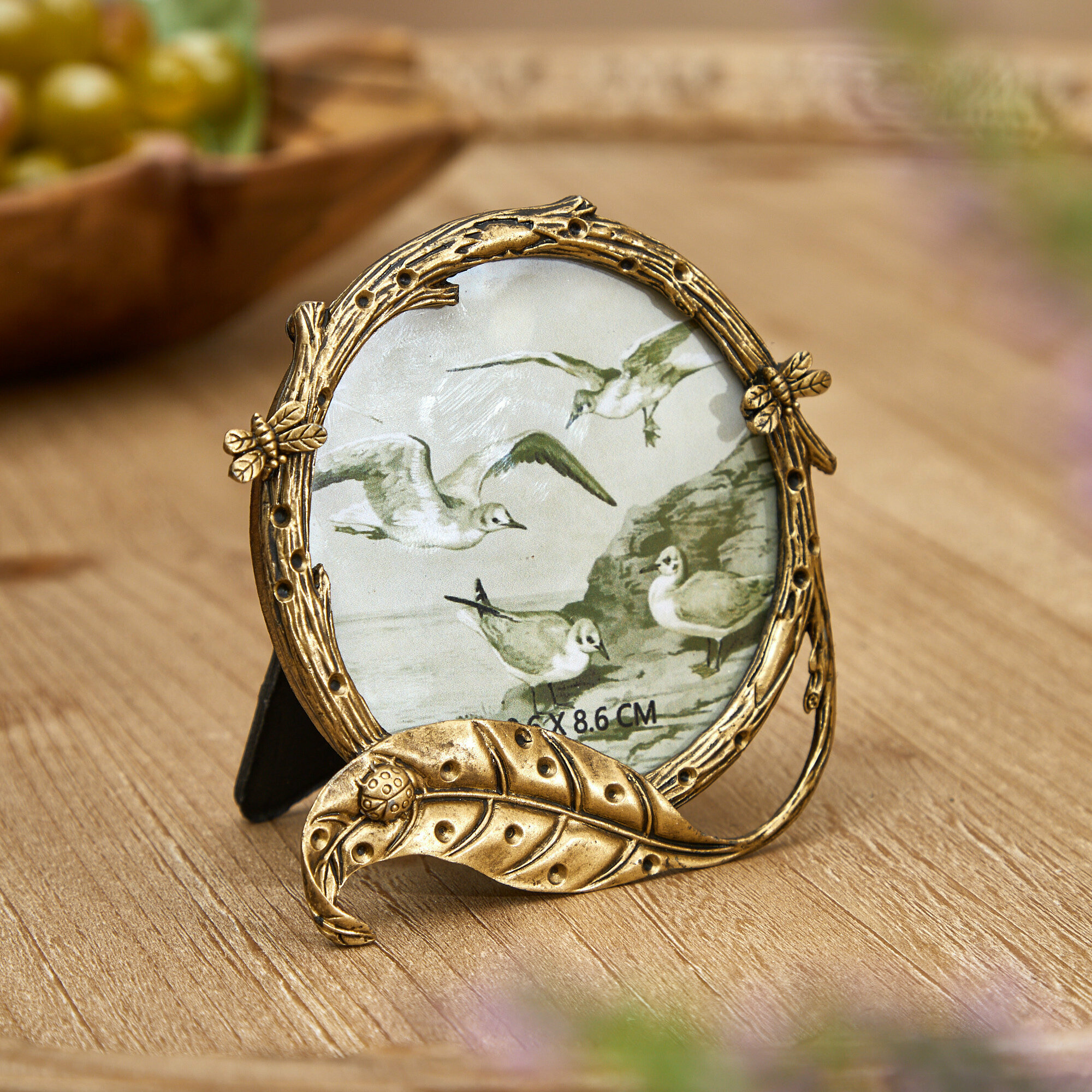 57-254 Фоторамка настольная с эффектом искусственного состаривания (8,6х8,6см) 10х2х10см, Glasar