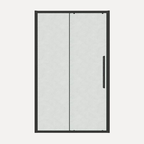 Изображение товара Душевая дверь в нишу Grossman 100. K33.02.120.21.02 Cosmo (120*195) черный матовый, стекло шиншилла, 1 место стекло шиншилла, стекло закаленное, профиль черный, ориентация универсальная