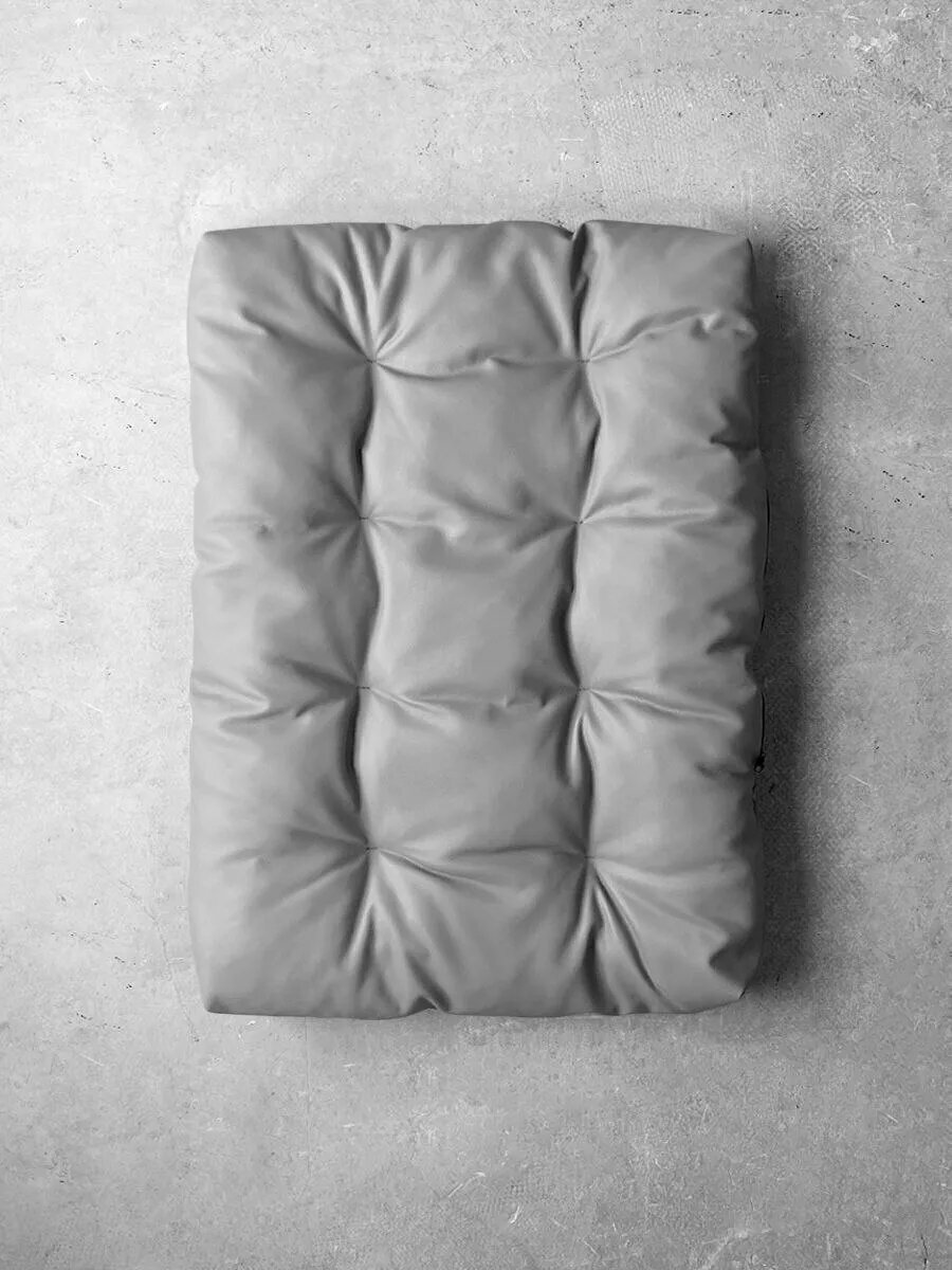 Подушка Лофтовик кожзам серый