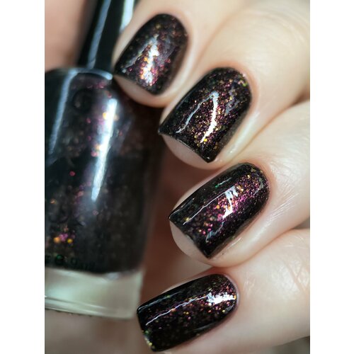 фото Grattol color nail polish sirius - лак для ногтей коричневый с глиттером, сушка без лампы, 17free, халяль, 9 мл