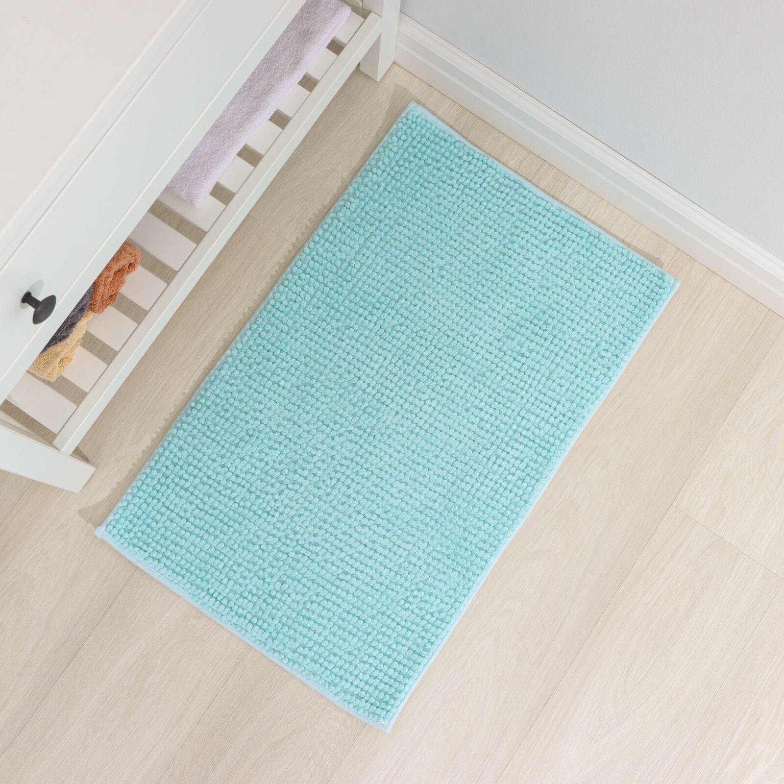 Коврик для ванны «Букли» 50×80 см цвет голубой