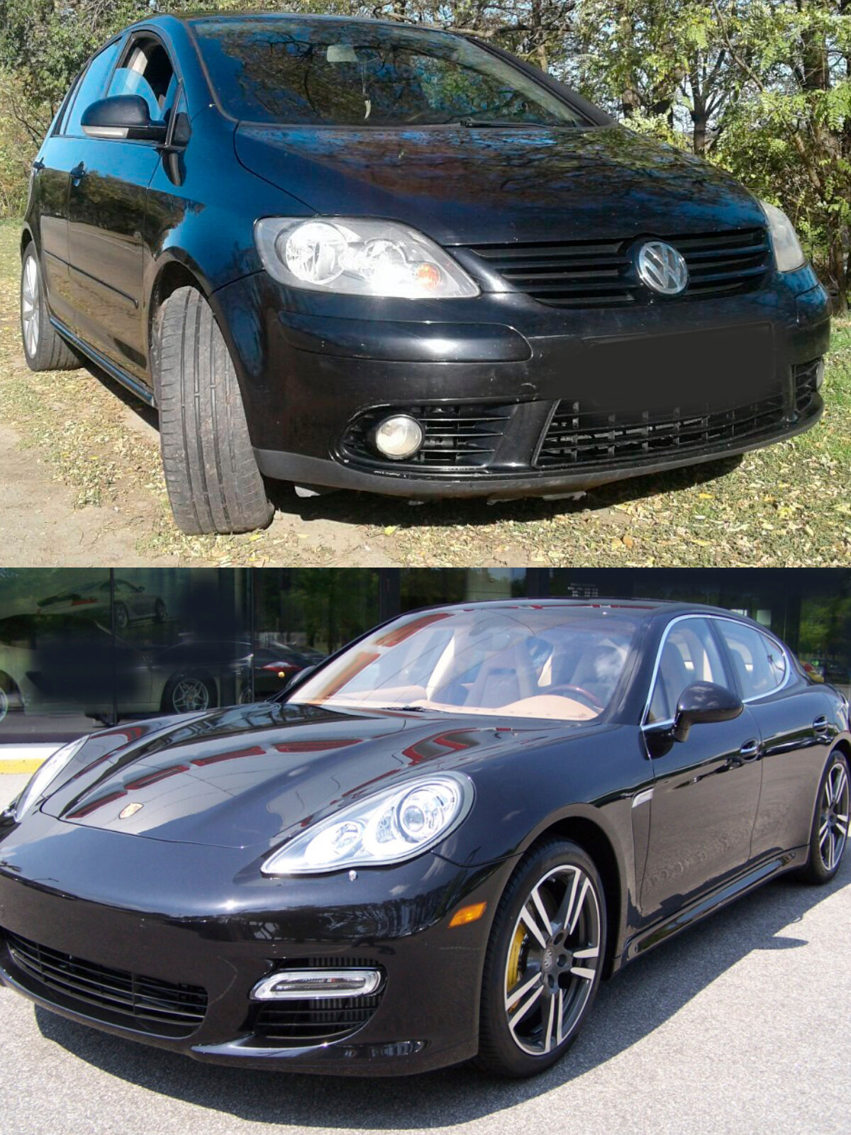 Автоэмаль штрих LC9Z (C9Z, Z4Z4) для VAG (Volkswagen, Porsche) Черный перламутр, Black Magic, набор 2 флакона — фото 1