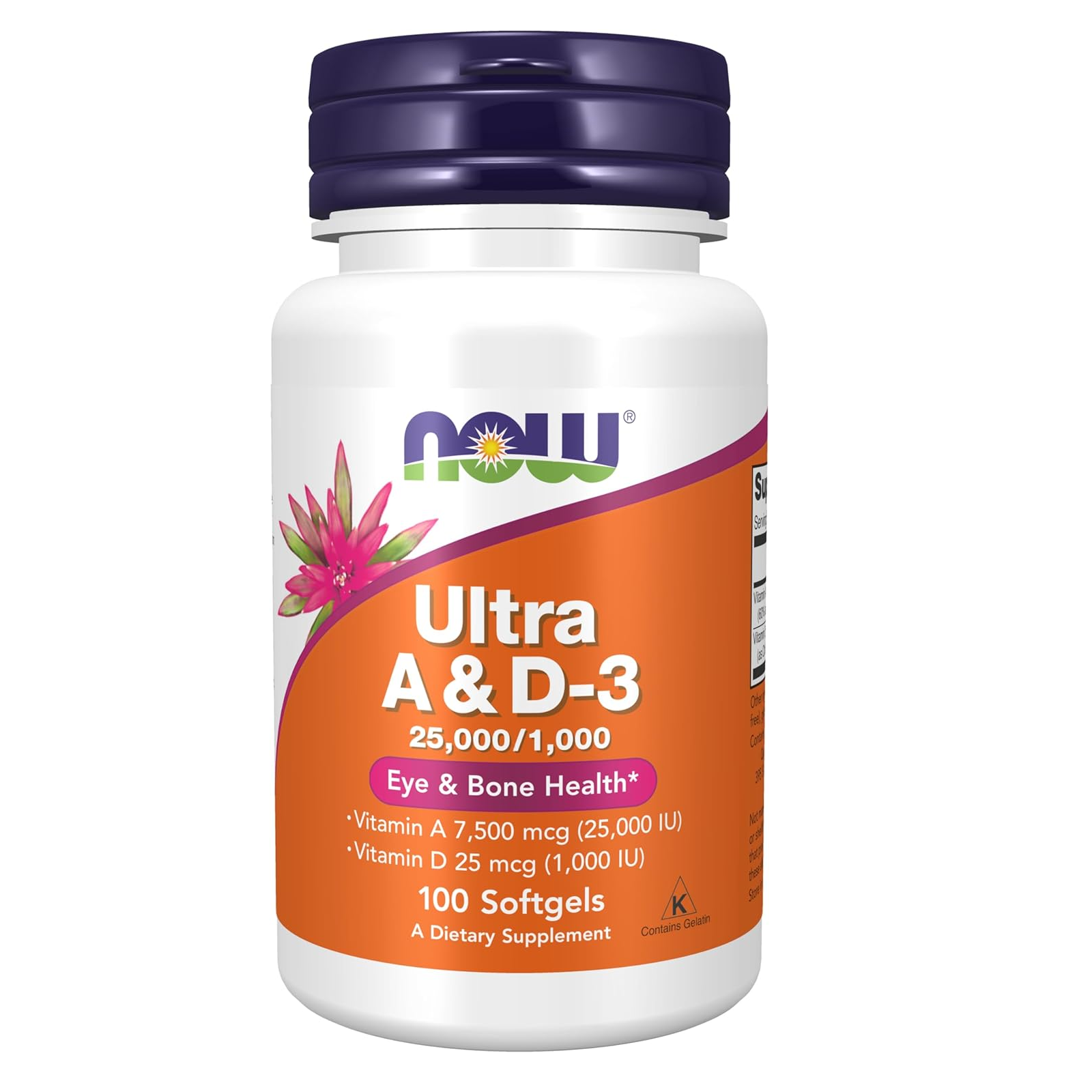 NOW Foods Ultra Vitamin A  D 250001000 Витамин А25000 Д1000 в мягких капсулах 100 шт