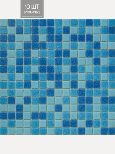 Изображение товара Elada Mosaic. Мозаика MC107 (327*327*4мм) голубая, Elada Mosaic, коробка, в коробке 10 матриц, 1,07 кв. м.