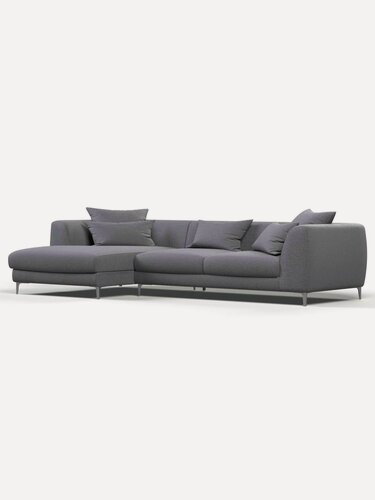Изображение товара Диван угловой левый Manons Maison Elegant, Рогожка Темно-серый, 285х105х70 см