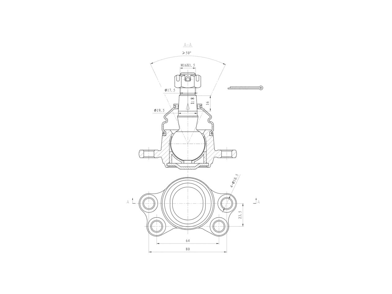UNIO SSP-20033 (4454109001 / 4454109002 / 4454109004) опора шаровая опора шаровая передняя нижняя ssangyong actyon