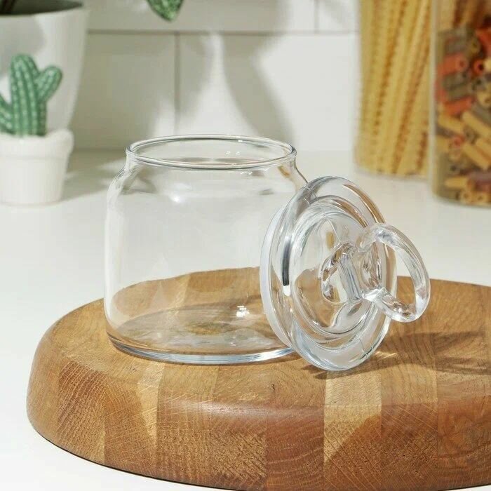 Банка "Китчен Слим" с крышкой; стекло; 0,575л; D8, H15см. — фото 1