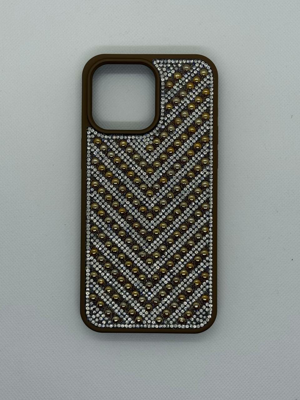 Чехол с блестящими камнями для iPhone 15 Pro Max