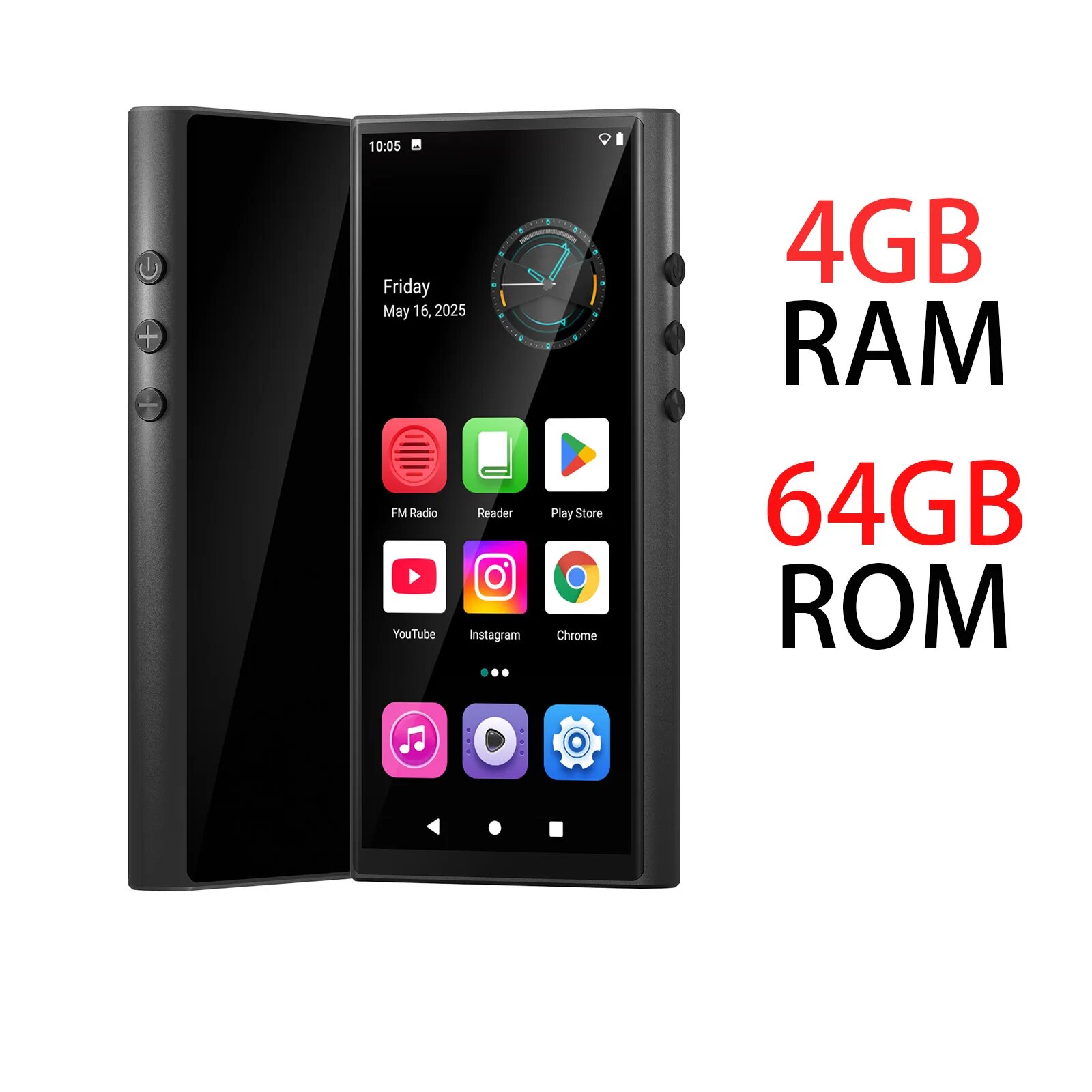 RUIZU H12 64 ГБ MP3-плеер, black, 64 ГБ