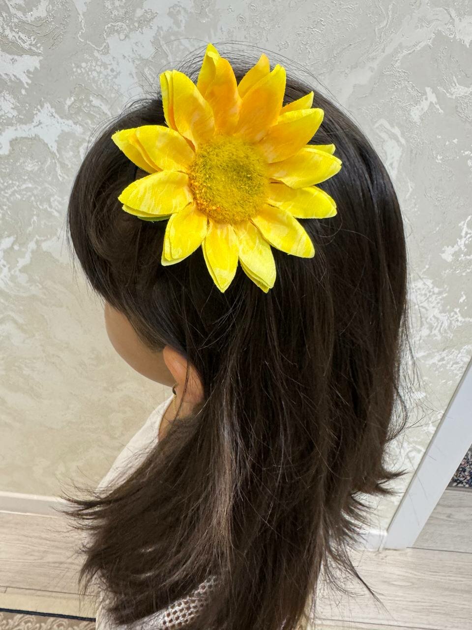 Заколка-резинка-булавка для волос с подсолнухом