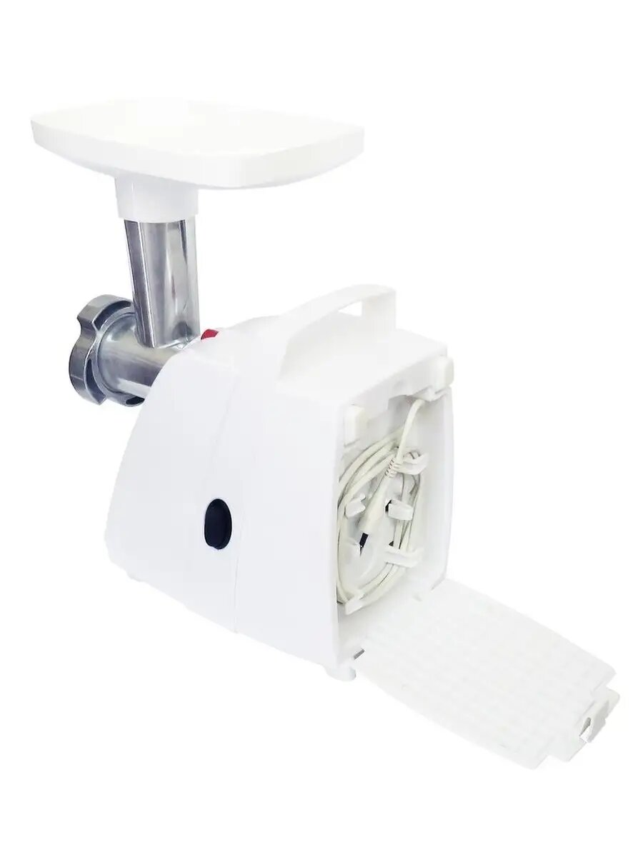 Мясорубка Аксион М34.04, 1500 Вт, пластик, шнековая, защита от перегрузки, белая — фото 1