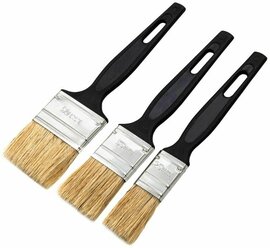 Набор кистей флейцевых 3 шт. (25 мм, 35 мм, 50 мм), натуральная щетина, пластиковая ручка Сибртех 82507