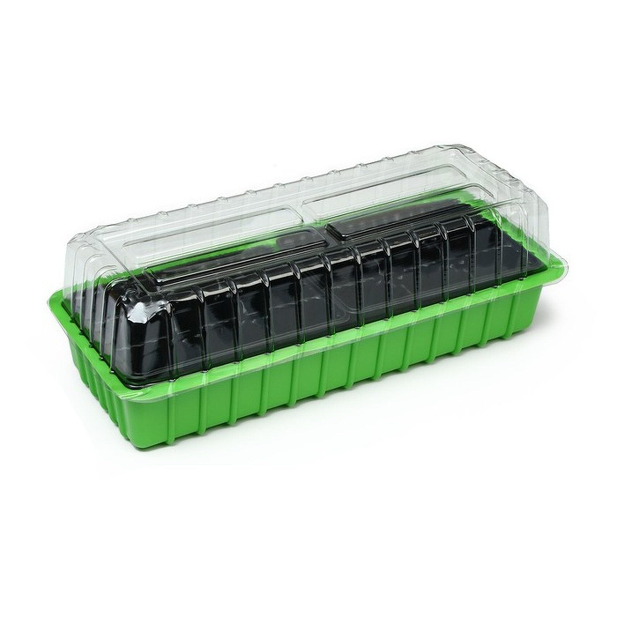 Мини-парник для рассады 37 × 16 × 13 см 2 вставки 18 ячеек пластик Greengo
